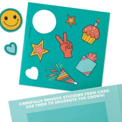 Enjoy the Royal Treatment 5th Birthday Card With Crown and Stickers