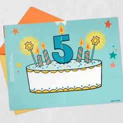 Enjoy the Royal Treatment 5th Birthday Card With Crown and Stickers