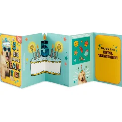 Enjoy the Royal Treatment 5th Birthday Card With Crown and Stickers