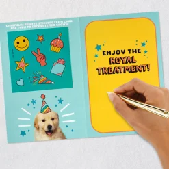Enjoy the Royal Treatment 5th Birthday Card With Crown and Stickers