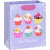 6.5" Eres Muy Dulce Cupcakes on Lavender Small Gift Bag