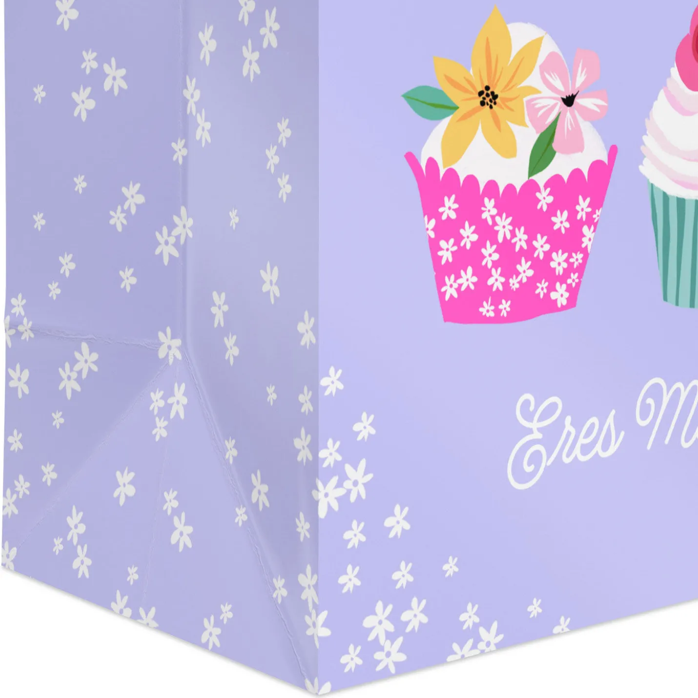 6.5" Eres Muy Dulce Cupcakes on Lavender Small Gift Bag