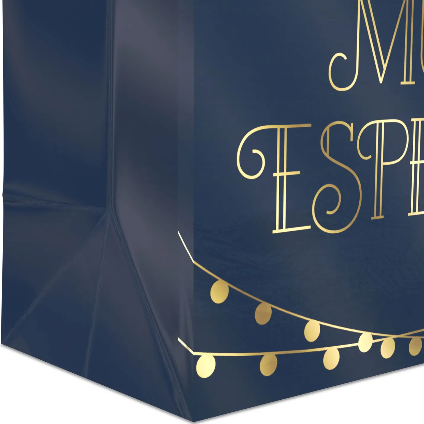 6.5" Eres Muy Especial Gold on Navy Small Gift Bag