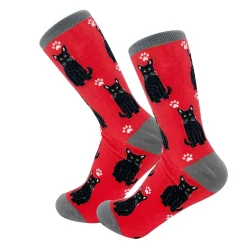 E&S Pets Black Cat Novelty Crew Socks