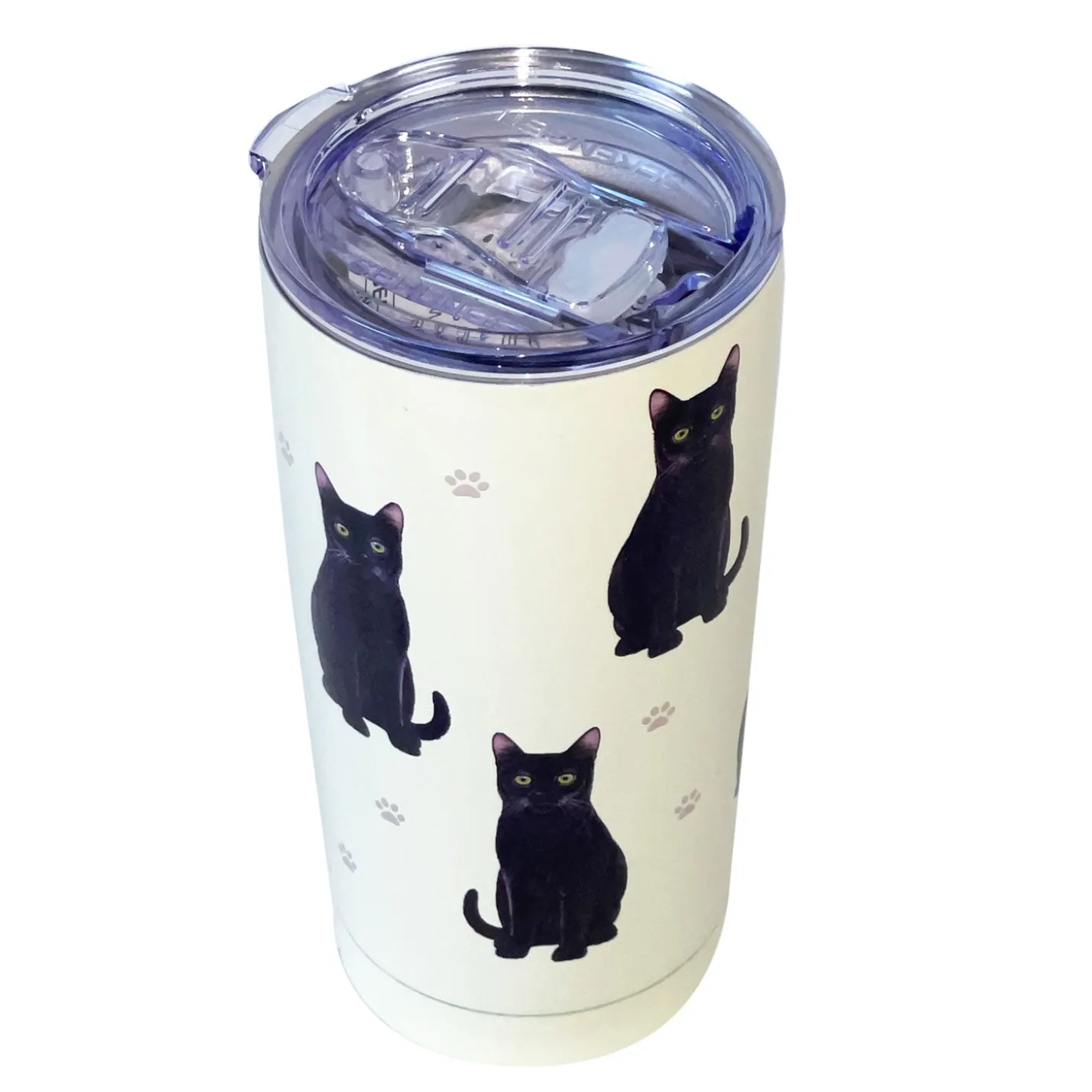 E&S Pets Black Cat Stainless Steel Tumbler, 20 oz.