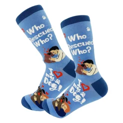 E&S Pets Happy Tails Rescue Dog Novelty Crew Socks