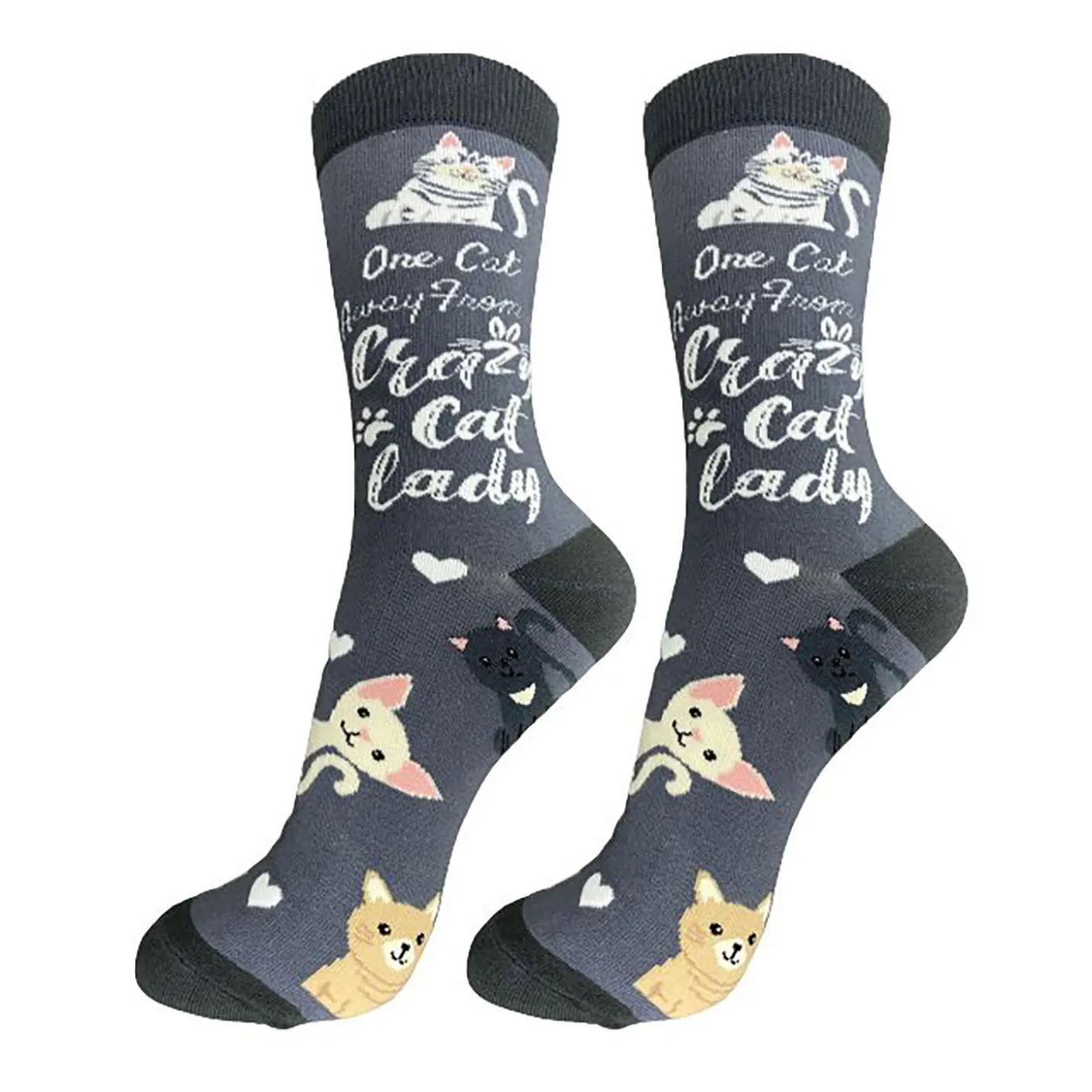 E&S Pets One Cat Away Novelty Crew Socks