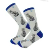 E&S Pets Silver Tabby Cat Novelty Crew Socks