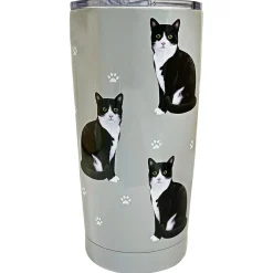 E&S Pets Tuxedo Cat Stainless Steel Tumbler, 20 oz.