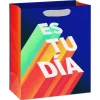 9.6" Es Tu Día Shadow Lettering on Blue Medium Gift Bag