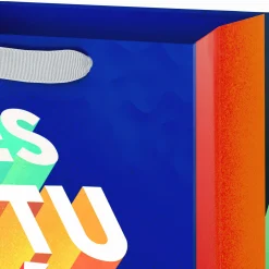 9.6" Es Tu Día Shadow Lettering on Blue Medium Gift Bag