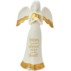 Etched in a Mom's Heart Angel Figurine, 8.75"