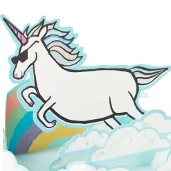 Even Unicorns Believe in You Funny Pop-Up Card