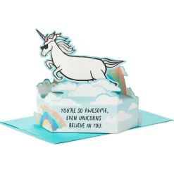 Even Unicorns Believe in You Funny Pop-Up Card