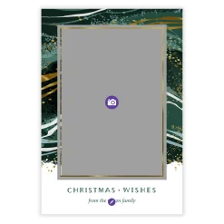 Evergreen Marble Flat Christmas Photo Card