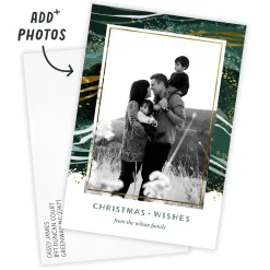 Evergreen Marble Flat Christmas Photo Card