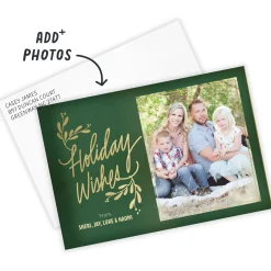 Evergreen Wishes Flat Holiday Photo Card