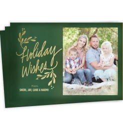 Evergreen Wishes Flat Holiday Photo Card