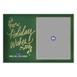 Evergreen Wishes Flat Holiday Photo Card