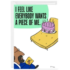 Everybody Wants a Piece Funny Custom Birthday Card