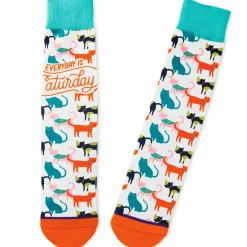 Everyday Is Caturday Funny Crew Socks