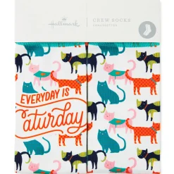 Everyday Is Caturday Funny Crew Socks