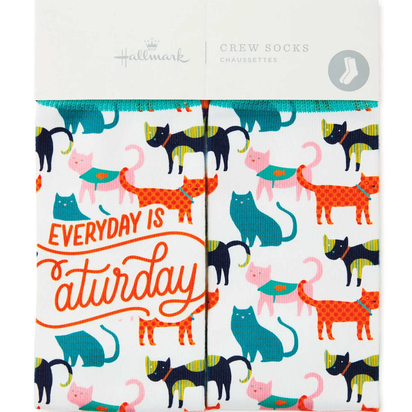 Everyday Is Caturday Funny Crew Socks