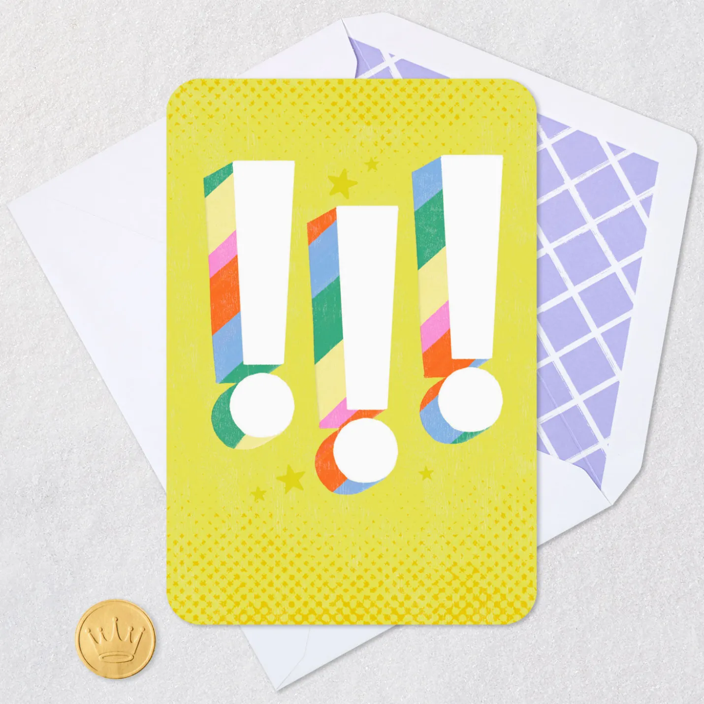 Exclamation Points and Stars Blank Card