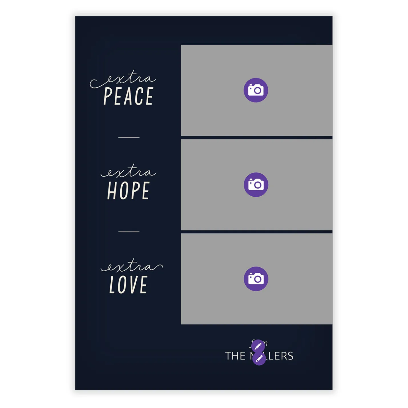Extra Peace, Hope, Love Flat Holiday Photo Card