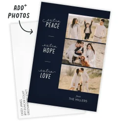 Extra Peace, Hope, Love Flat Holiday Photo Card