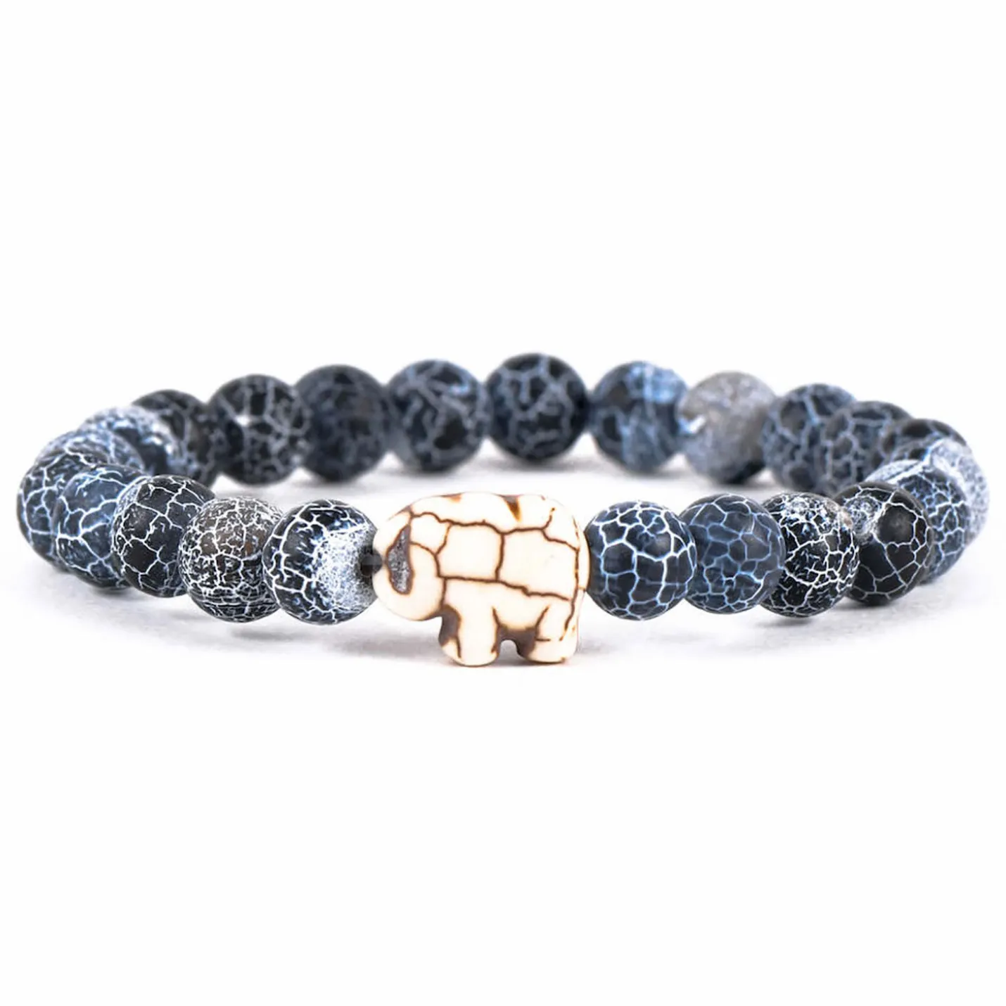 Fahlo Blue River Stone Elephant Expedition Bracelet