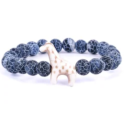 Fahlo Blue River Stone Giraffe Trek Bracelet