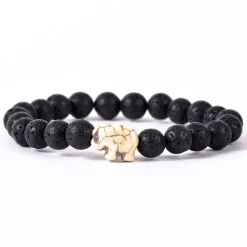 Fahlo Lava Stone Elephant Expedition Bracelet