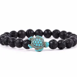 Fahlo Lava Stone Turtle Journey Bracelet