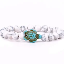Fahlo White Howlite Conservancy Edition Sea Turtle Journey Bracelet