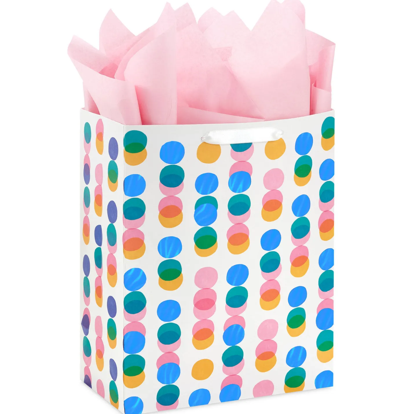 13" Falling Rows of Dots Large Gift Bag With Tissue Paper
