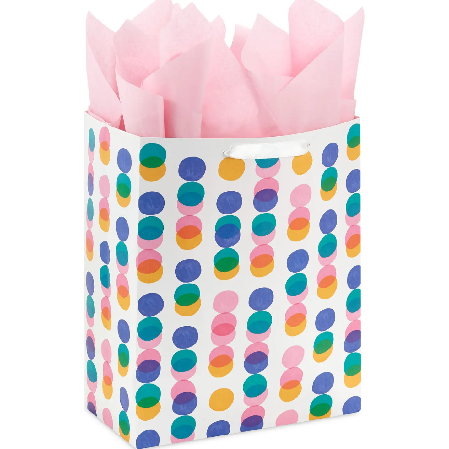 13" Falling Rows of Dots Large Gift Bag With Tissue Paper