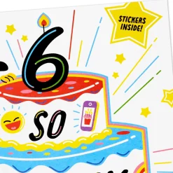Fantastic and Fun 6th Birthday Card With Stickers