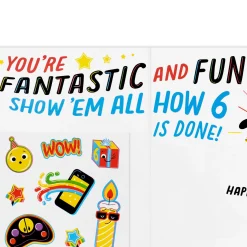 Fantastic and Fun 6th Birthday Card With Stickers