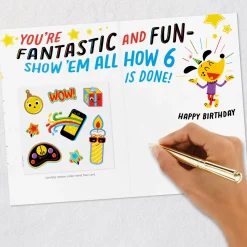 Fantastic and Fun 6th Birthday Card With Stickers