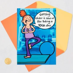 Farting in Yoga Class Funny Pop-Up Birthday Card for Her