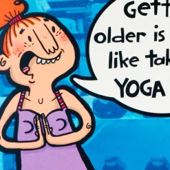 Farting in Yoga Class Funny Pop-Up Birthday Card for Her