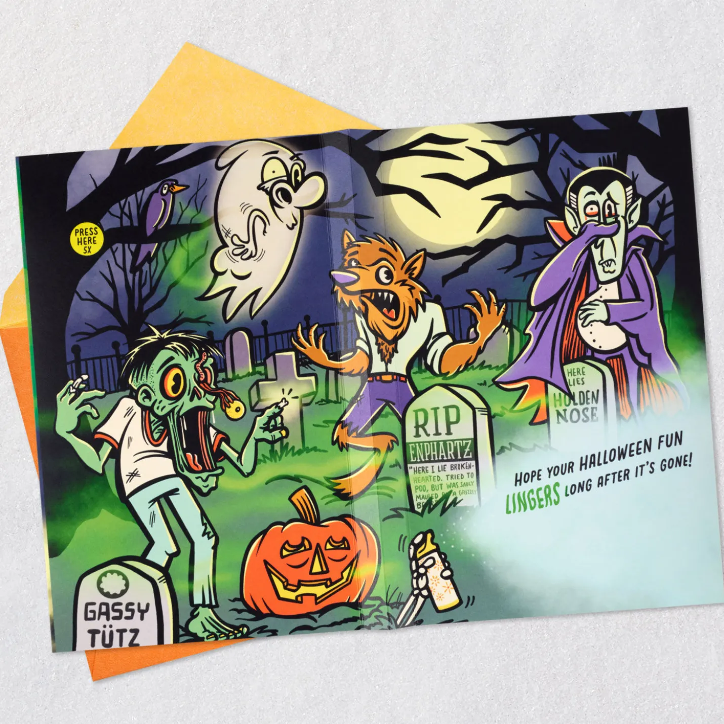 Farting Monsters Funny Halloween Card With Sound
