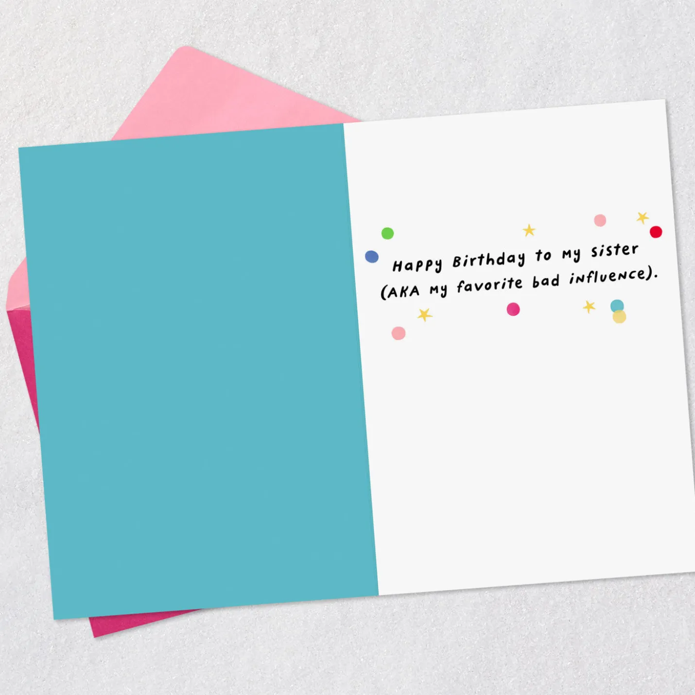 Favorite Bad Influence Funny Birthday Card for Sister