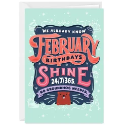 February Shines Custom Birthday Card