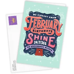 February Shines Custom Birthday Card