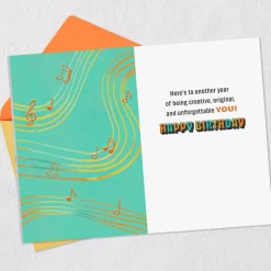Feel the Beat Musical Icons Lettering Birthday Card for Kids