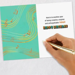 Feel the Beat Musical Icons Lettering Birthday Card for Kids