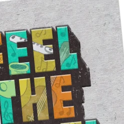 Feel the Beat Musical Icons Lettering Birthday Card for Kids