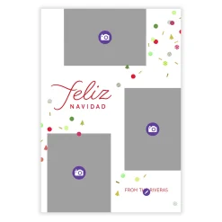 Feliz Navidad Confetti Flat Christmas Photo Card